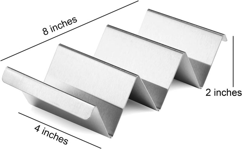 Voxmix Taco Holders 2 Packs - Stainless Steel Taco Stand Rack Tray Style by, Oven Safe for Baking, Dishwasher and Grill Safe - Image 2