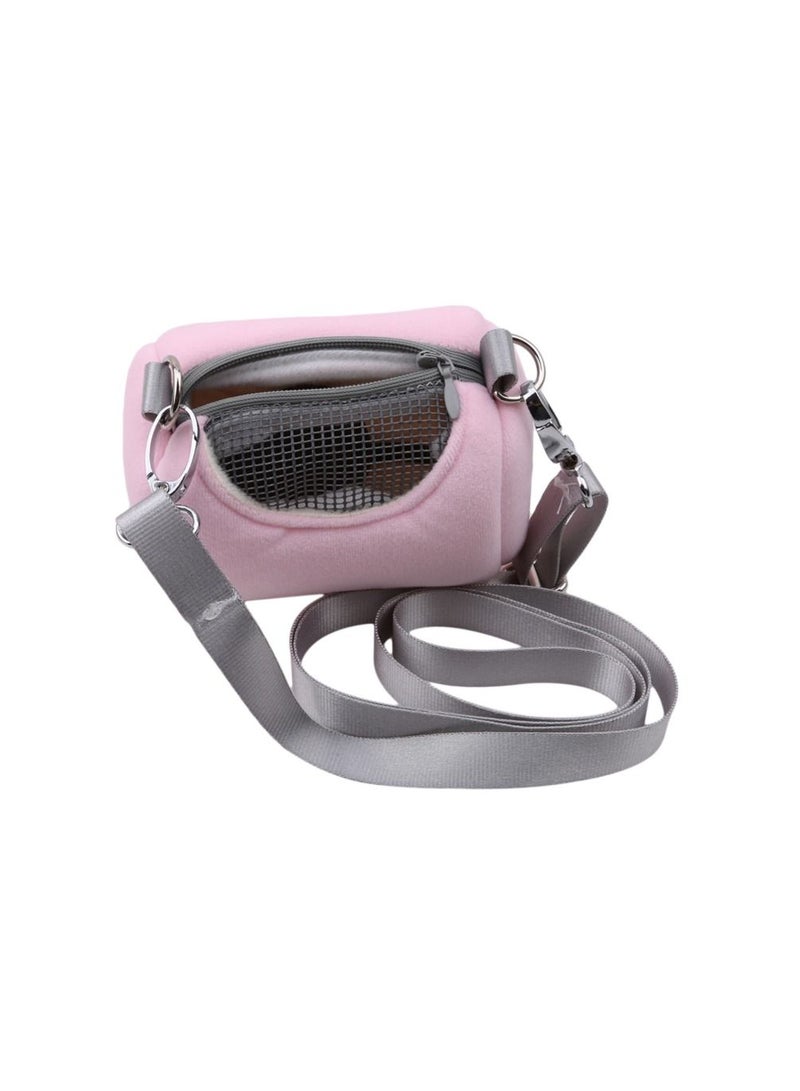 Meetion حقيبة حمل الهامستر الشبكية المحمولة ذات شكل السنجاب المرئي باللون الوردي - Image 3