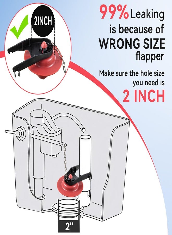 Saillong Universal Toilet Tank Replacement Kit, Include Fill Valve, 2 Inch Low Flow Rubber Flapper, Front Mount Toilet Flush Brass Handle, Adjustable, Quiet, Easy Install Repair Kit - Image 4