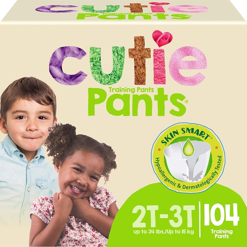 Cuties 2T/3T Potty Training Pants for Girls and Boys, Hypoallergenic with Skin Smart, 104 Count - Image 1