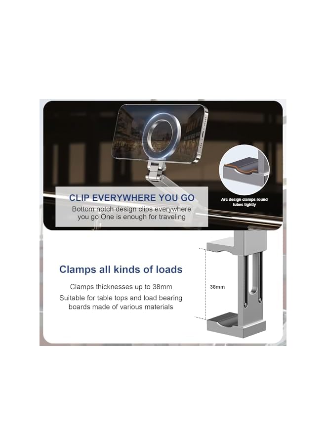 S-TOP Magnetic Phone Stand - Adjustable Foldable Phone Holder with Strong Magnets, Portable Travel Phone Bracket for iPhone 16/15/14/13/12 Pro, for Samsung Galaxy, All Smartphones - Image 4