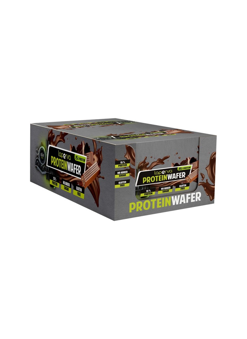 Laperva - Protein Wafer-Milk Chocolate Flavor - Low Carb and Gluten-Free Snack for Athletes and Dieters - 15% Protein, 113 Kcal Per Bar, Sweetened with Maltitol - Free of Added Added Sugar.- Box of 25 Pieces - Image 1