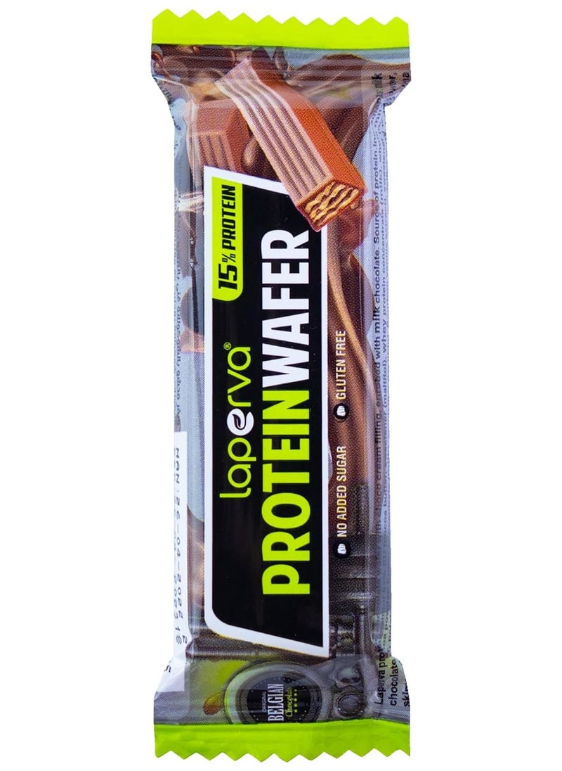 Laperva - Protein Wafer-Milk Chocolate Flavor - Low Carb and Gluten-Free Snack for Athletes and Dieters - 15% Protein, 113 Kcal Per Bar, Sweetened with Maltitol - Free of Added Added Sugar.- Box of 25 Pieces - Image 1