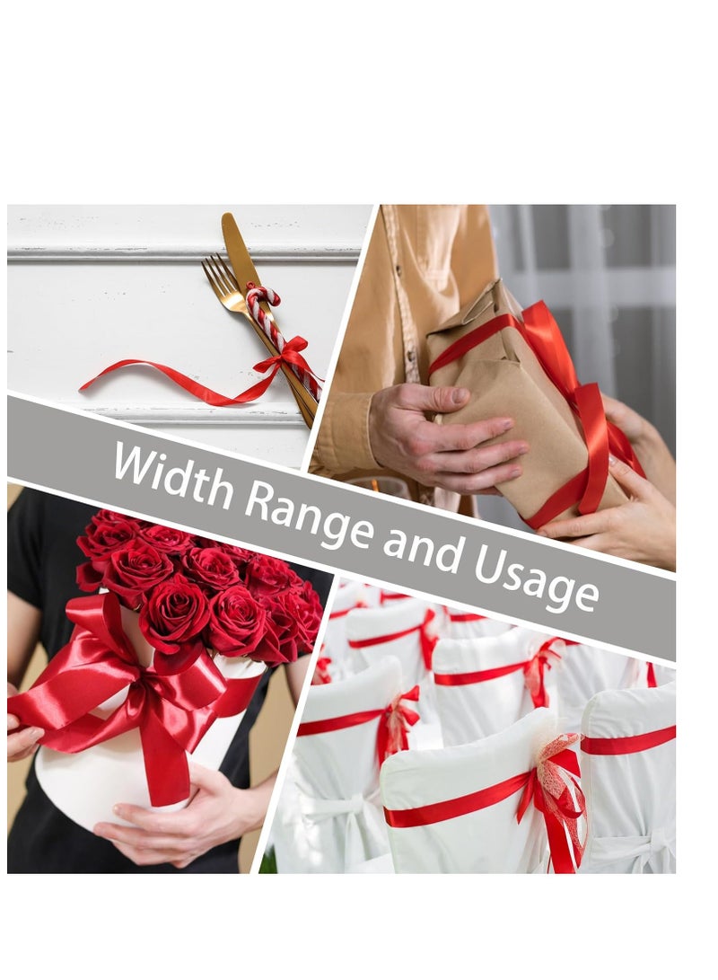 Satin Ribbon Reel For Gift Wrapping Party Decoration Red - Image 3