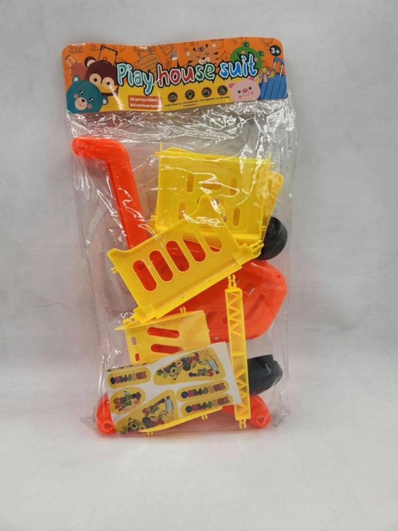 عربة التسوق البلاستيكية يقضي الطفل وقتًا ممتعًا للعب بها وتنمية خياله