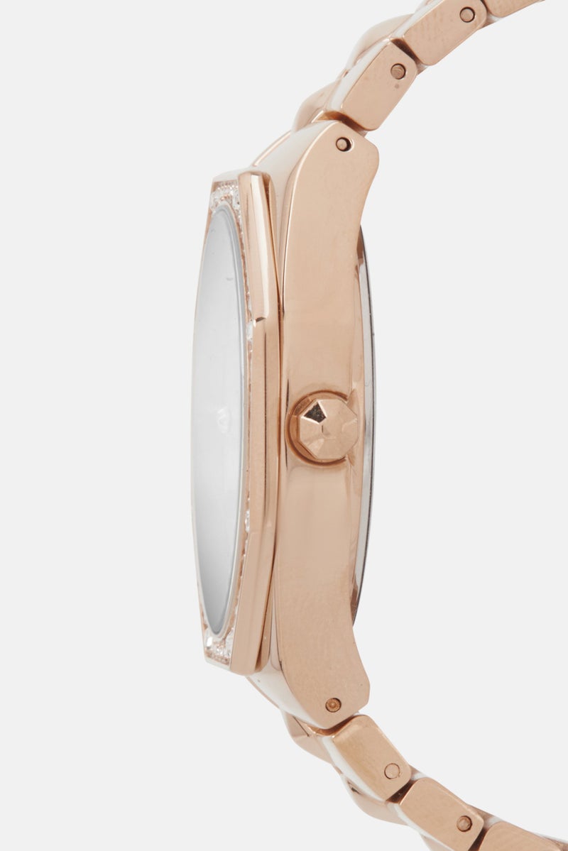 POLICE Women P 16038BSR-32M Stainless Steel Analog Watch 35 mm With Necklace, Rose Gold - Image 5