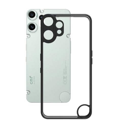 RIGGEAR Shockproof Sleek Hybrid Armor Back Cover Case Compatible with Nothing Phone 2 (Clear PC + Black TPU Bumper) - Image 3