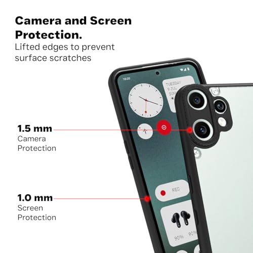 RIGGEAR Shockproof Sleek Hybrid Armor Back Cover Case Compatible with Nothing Phone 2 (Clear PC + Black TPU Bumper) - Image 5