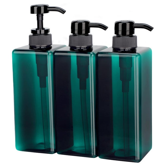 SHAMPOO DISPENSER BOTTLE 22OZ650ML PLASTIC BODY LOTION BOTTLES WITH PUMP 3PACKS LARGE CAPATITY EMPTY CONTAINERS FOR BATHROOM SHOWER LOTION LIQUID SOAP BABY CARE HAND CARE MASSAGE OIL