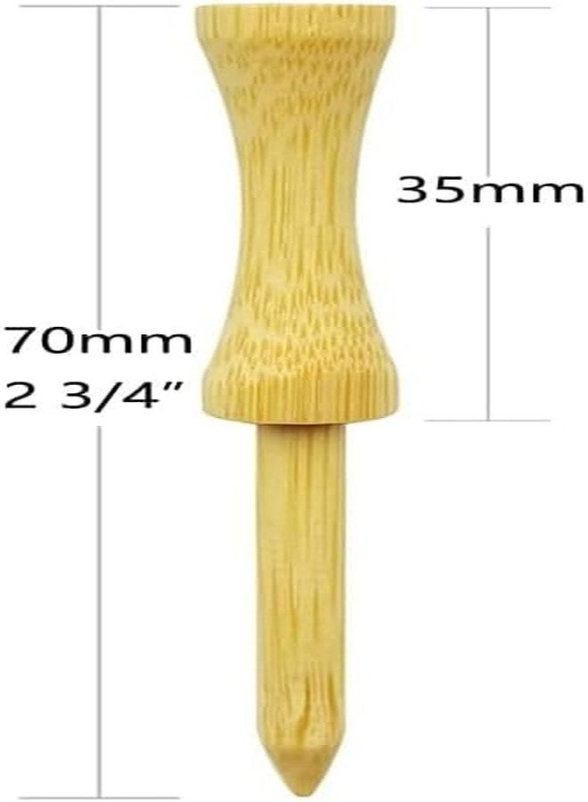 Zivisk Wooden Golf Tees 2-3/4" 100 Count 70mm Natural Step Down Tees Golf - Image 2
