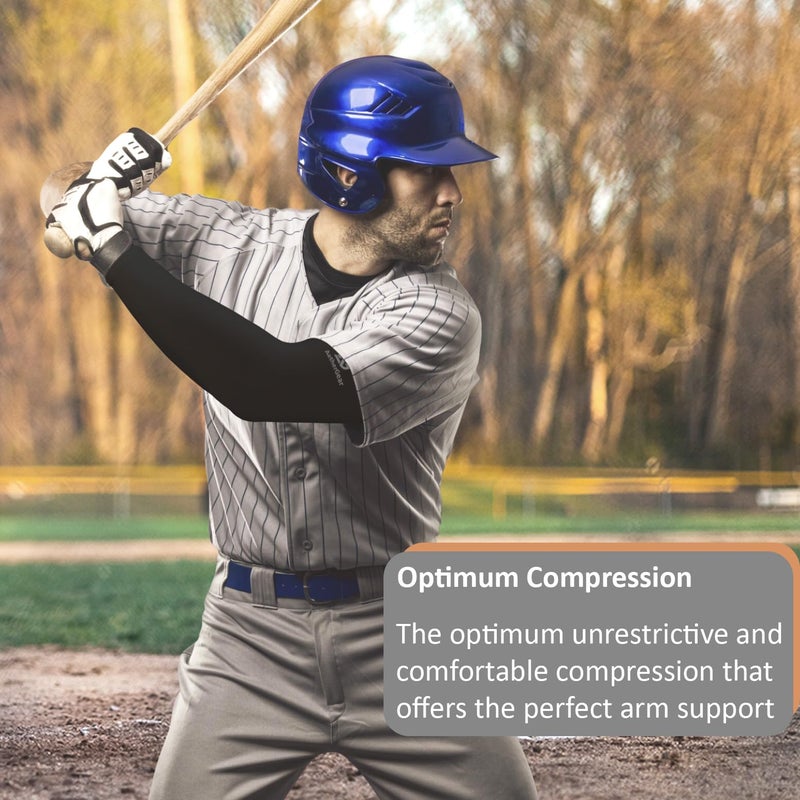 AetherGear Compression Arm Sleeve (2 pack) - Men and Women for Basketball, Volleyball, Tennis, Golf, Baseball, UV Protection (Black) - Image 5