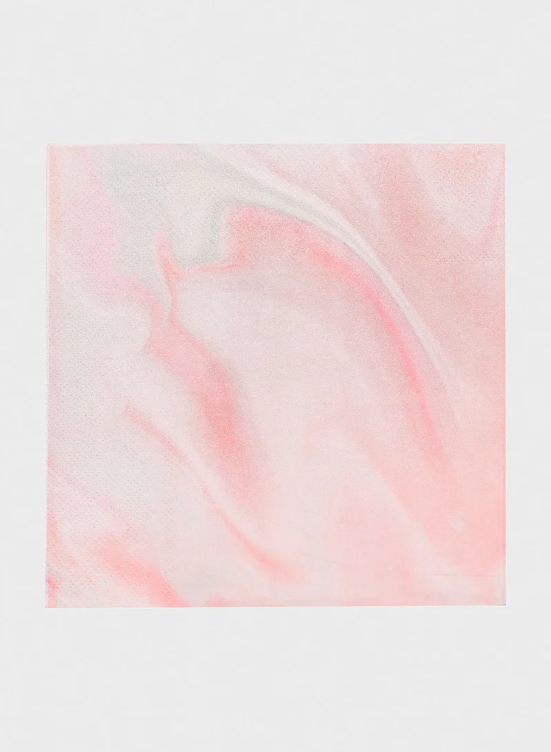 Ginger Ray Pink Marble Paper Napkins