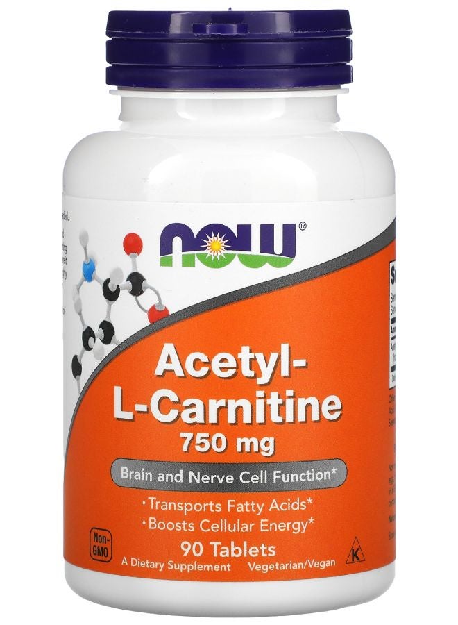 now Acetyl-L Carnitine 750 mg 90 Tablets