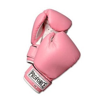 ProForce Pro Force Leatherette Boxing Gloves with White Palm - Pink - 10 oz. - Image 3