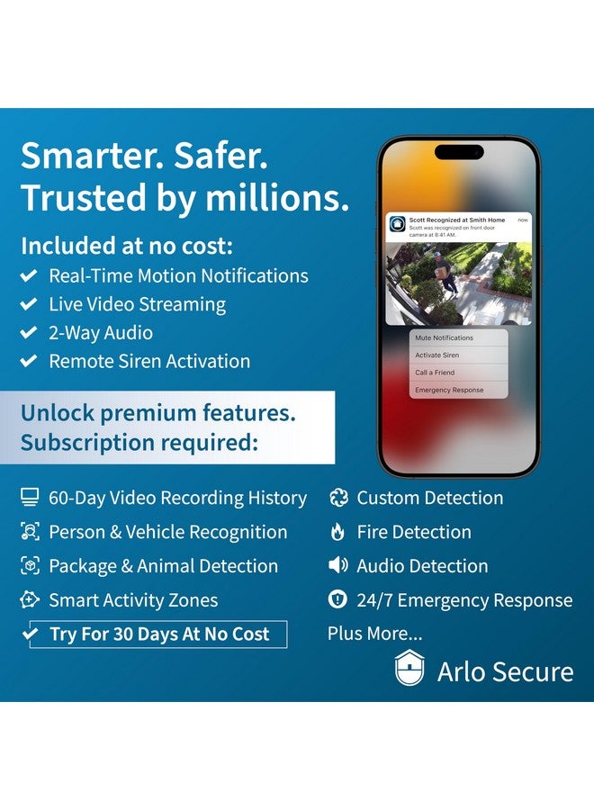 أرلو كاميرا مراقبة آرلو إسينشال بدقة ٢ كيه | للاستخدام الداخلي فقط | الجيل الثاني | جهاز مراقبة أطفال وكاميرا للحيوانات الأليفة | حماية خصوصية سلكية آلية، صوت ثنائي الاتجاه، رؤية ليلية، بث مباشر، تنبيهات وإشعارات حركة، لون أبيض، كاميرا واحدة - Image 4