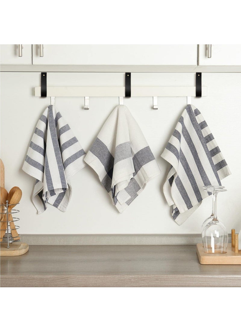 8 Pcs Artificial Leather Wall Hooks Wall Mounted PU Leather Hooks Pu Leather Curtain Rod Holder Towel Holders Leather Curtain Rod Holder for Bedroom Bathroom Kitchen Black  - Image 5
