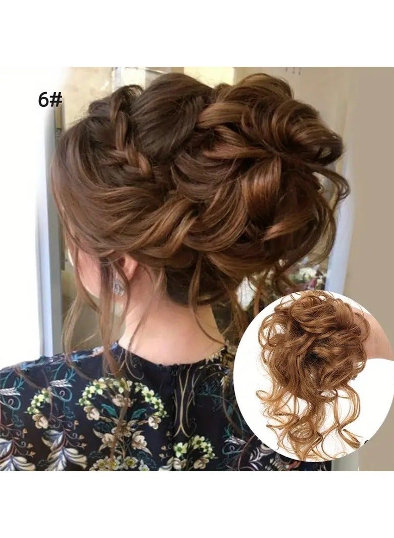 ORiTi Add Volume and Style with Synthetic Messy Curly Hair Bun Chignon Scrunchy Hair Band! Hair - Image 1