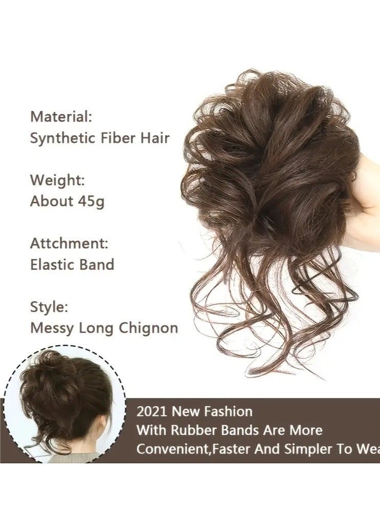 ORiTi Add Volume and Style with Synthetic Messy Curly Hair Bun Chignon Scrunchy Hair Band! Hair - Image 5