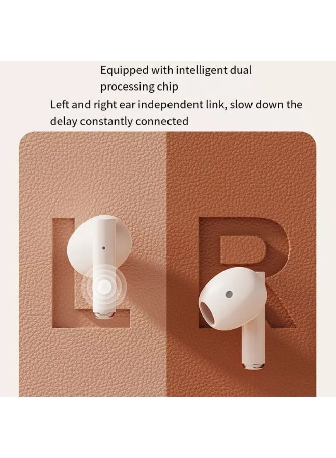 Q86 Retro Camera Design Bluetooth 5.4 Half In-Ear Noise Cancelling Headset - White - Image 5