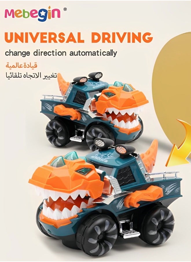 MEBEGIN Dinosaur Toy Car for Boys Girls Monster Truck with Flashing Lights Music Roaring Sound Dino Toddler Light up Toys Car  - Image 2