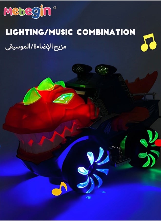 MEBEGIN Dinosaur Toy Car for Boys Girls Monster Truck with Flashing Lights Music Roaring Sound Dino Toddler Light up Toys Car  - Image 5