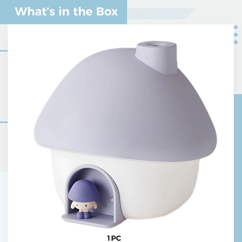 2000mAh USB Mushroom House Humidifier With 7 Color Projection Quiet For Bedroom Office Desktop - Image 5