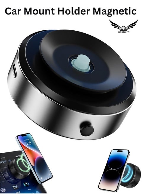 Car Mount Holder Magnetic Car Suction Cup Mobile Holder Mount 360 Rotation Magnetic Car Cell Phone Holder Universal Adjustable Dashboard Mobile Phone Holder for Car Gym Mirror Smooth Surface