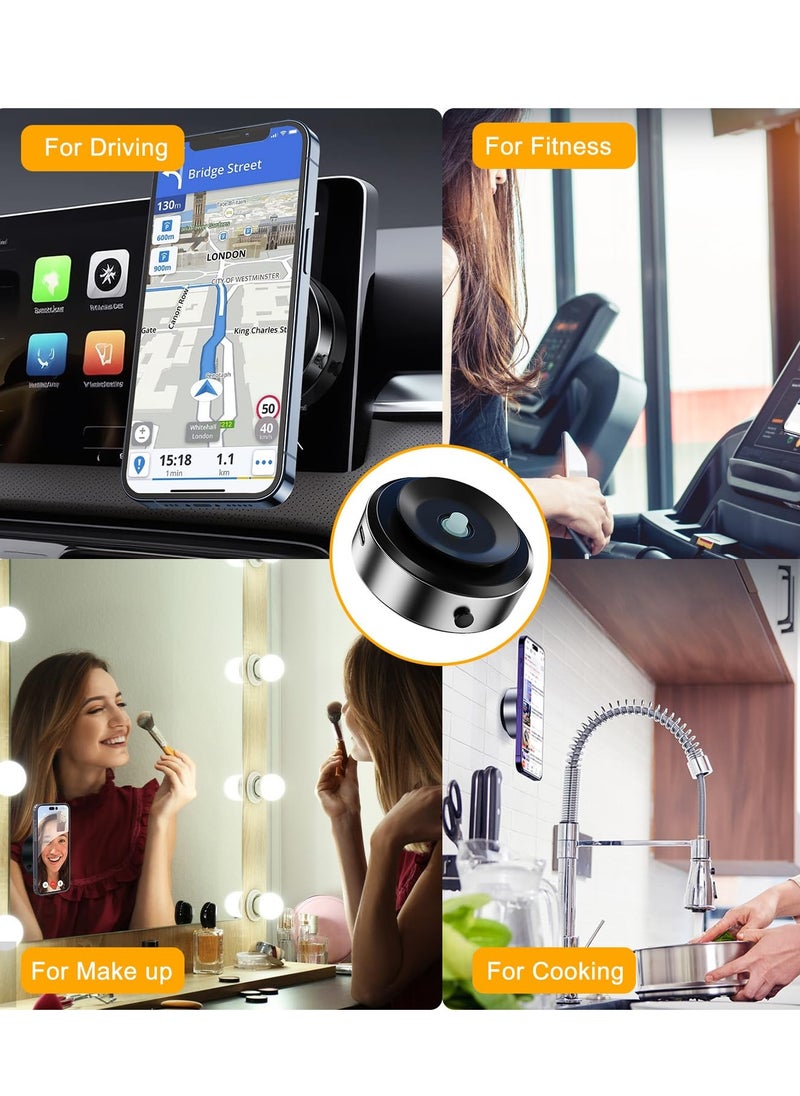 BORTONY - Car Mount Holder Magnetic Car Suction Cup Mobile Holder Mount 360 Rotation Magnetic Car Cell Phone Holder Universal Adjustable Dashboard Mobile Phone Holder for Car Gym Mirror Smooth Surface - Image 1