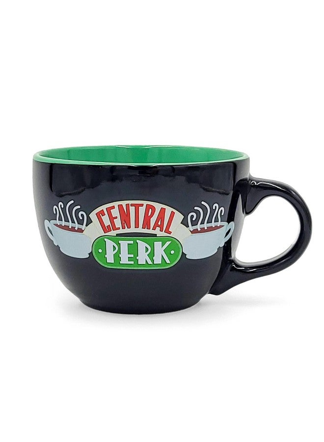 Silver Buffalo FRIENDS Central Perk Black Ceramic Mug Oversized for Coffee, Soup, 24 Ounces - Image 1