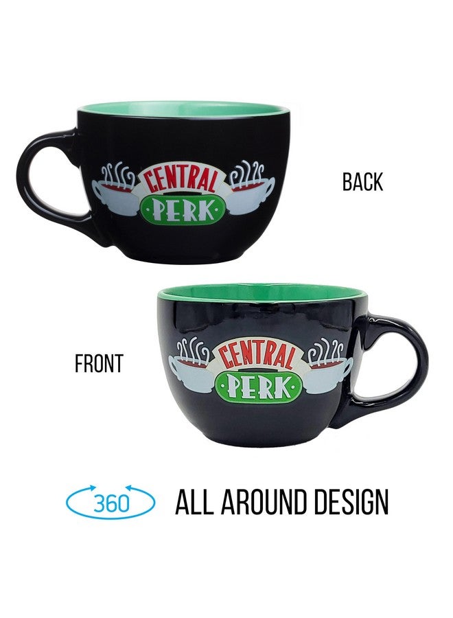 Silver Buffalo FRIENDS Central Perk Black Ceramic Mug Oversized for Coffee, Soup, 24 Ounces - Image 3
