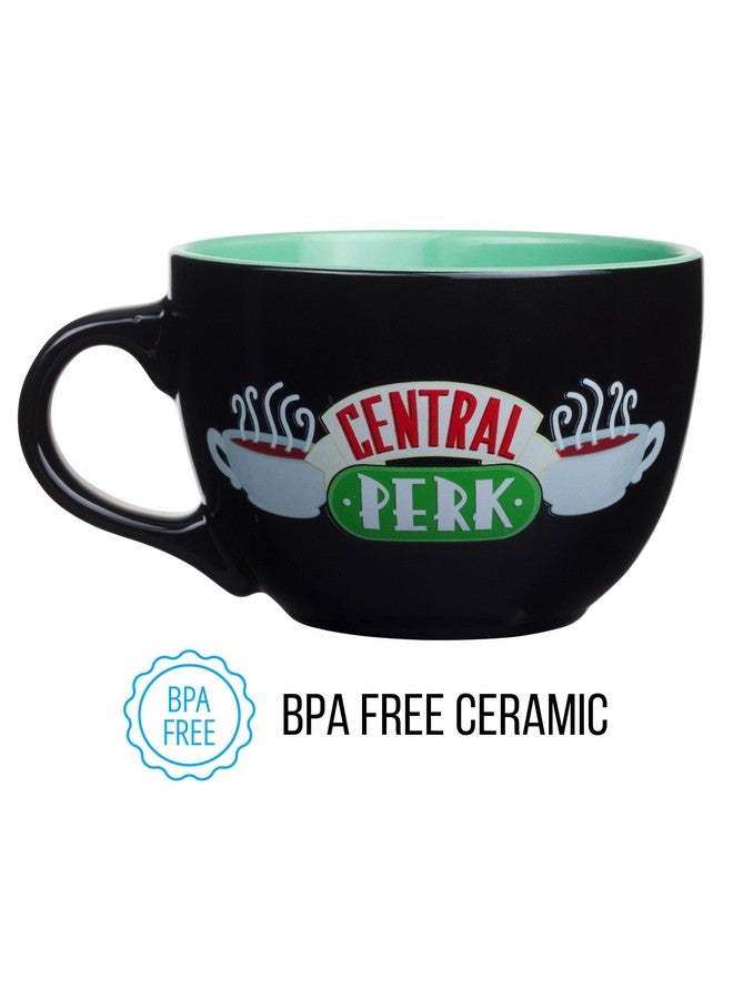 Silver Buffalo FRIENDS Central Perk Black Ceramic Mug Oversized for Coffee, Soup, 24 Ounces - Image 5
