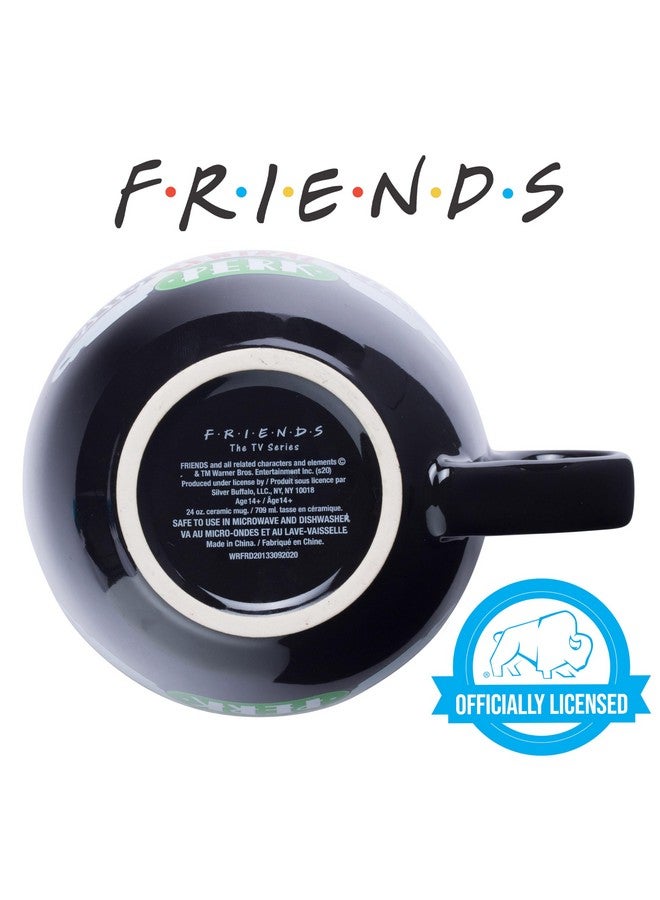 Silver Buffalo FRIENDS Central Perk Black Ceramic Mug Oversized for Coffee, Soup, 24 Ounces - Image 2