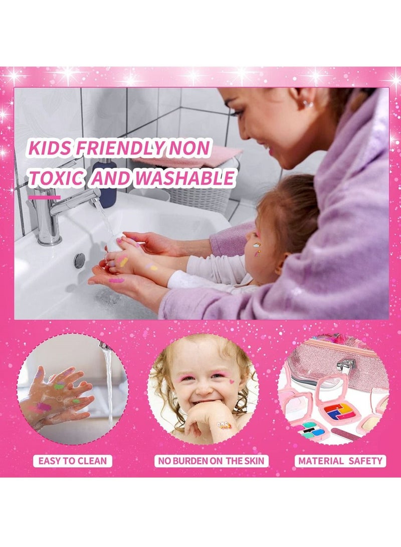 SYOSI Kids Washable Makeup Girl Toys, Kids Makeup Kit for Girl, Safe and Non-Toxic Little Girl Makeup Set, Little Girls Makeup Kit for Toddler Kid Children Princess, Birthday Gift for Girl 4-10 Year Old - Image 5
