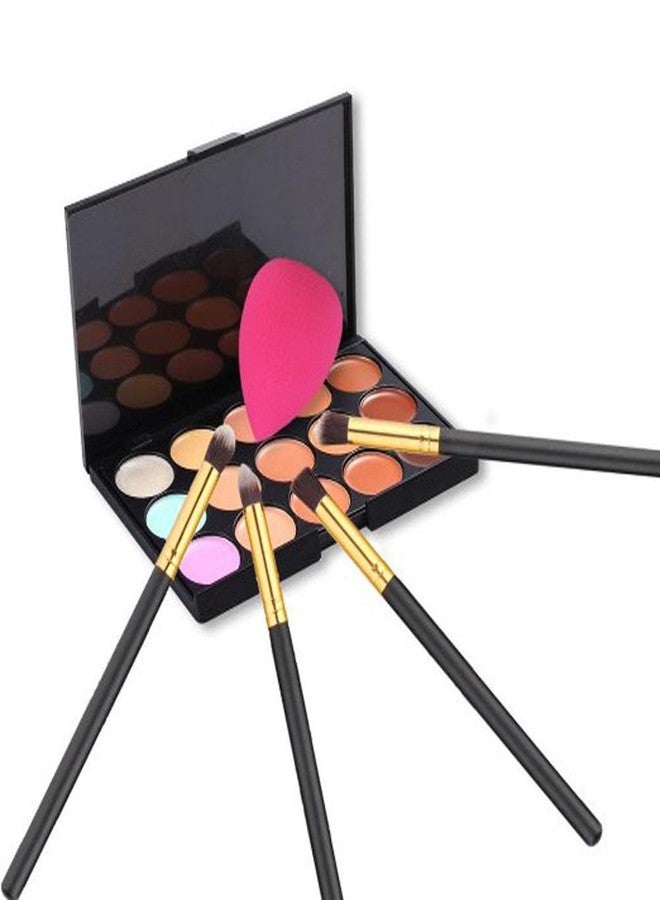 Gugzy 15 Colors Contour Concealer Palette + 4pcs Powder foundation Brushes professional +Sponge Blender (#1) - Image 4
