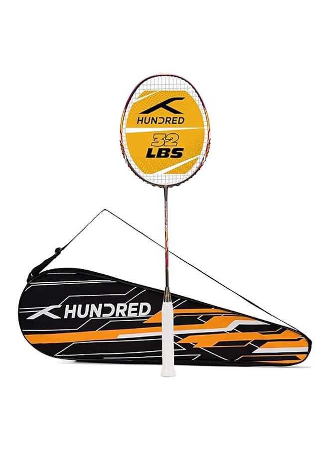 HUNDRED - PRIMEARMOUR 800 Carbon Fibre Strung Badminton Racket with Full Racket Cover  | For Intermediate Players | 84 grams | Maximum String Tension - 32lbs - Image 1