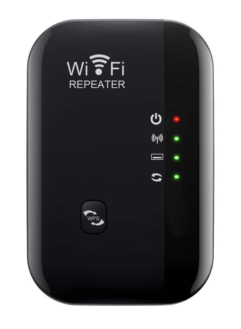 معزز إشارة واي فاي 300 ميجابت في الثانية، مكرر شبكة لاسلكية يغطي أكثر من 5000 قدم مربع، مكبر صوت طويل المدى مع منفذ إيثرنت، نقطة وصول - أسود - Image 1