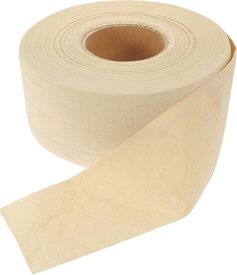 CHILDWEET Household Toilet Paper Large Roll Paper 21x9cm Unbleached Natural Color Toilet Tissue for Home Office Workshop Use - Image 1