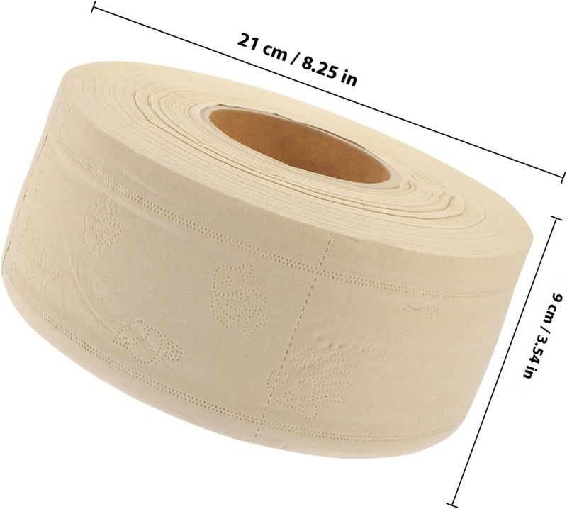 CHILDWEET Household Toilet Paper Large Roll Paper 21x9cm Unbleached Natural Color Toilet Tissue for Home Office Workshop Use - Image 2