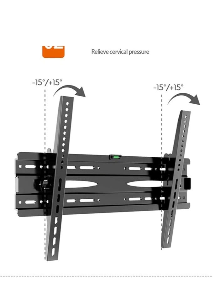 هامود حمود، جودة ممتازة - حامل تلفزيون حائطي مائل، مناسب لمعظم أجهزة التلفزيون ذات السطح المسطح مقاس 32-70 بوصة، حامل تلفزيون عالمي، سعة تحميل 50 كجم - Image 2