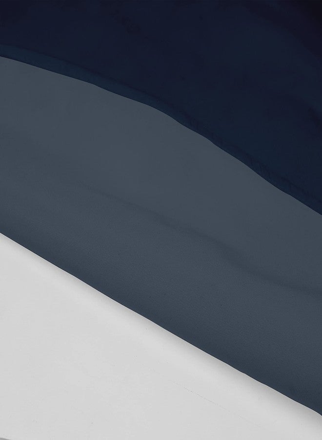 Vargottam Indoor/Outdoor Tablecloth 58" x 120" Inch Rectangular Tablecloth with Umbrella Hole & Zipper, Waterproof Patio Table Cloths, Spring/Summer Table Covers for Backyard/BBQs - Dark Navy Blue - Image 4