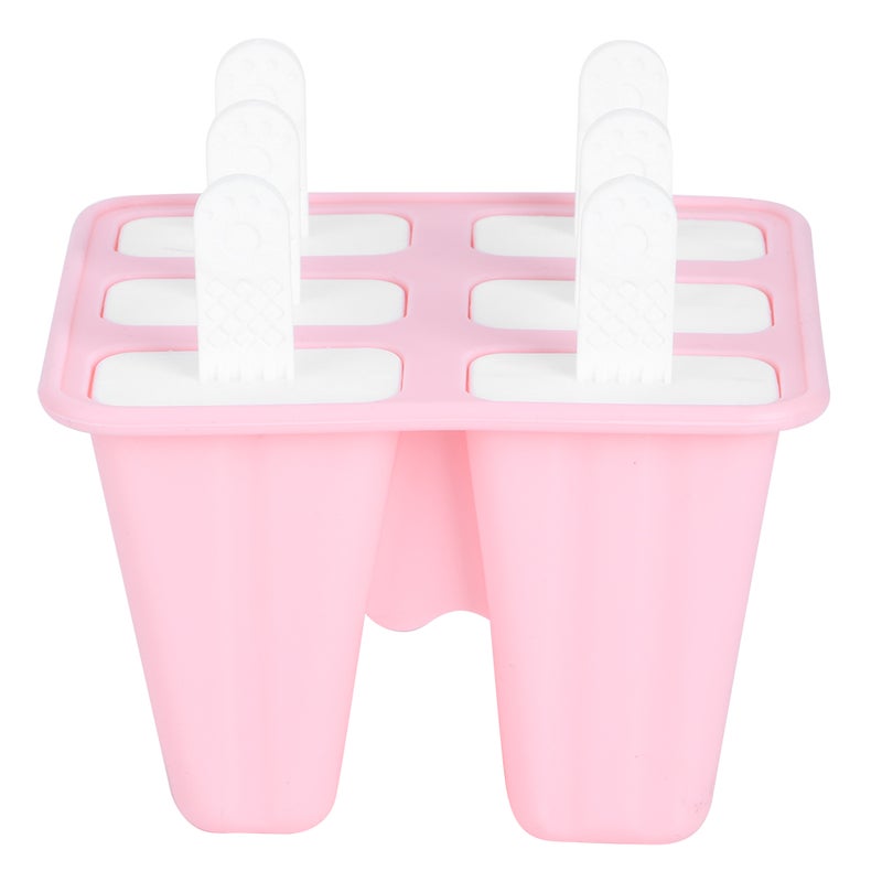 Household Pink Silicone Ice Cream Molds DIY Making Mold Tool with handles Kitchen Supplies6 Ice Cream Mold - Image 1