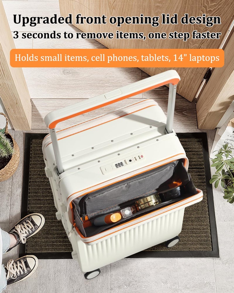 Joyway Carry on Luggage Airline Approved with Charging Port, Lightweight Hardside 20 Inch Carry-on Suitcase with TSA Lock and Spinner Wheels (White, Carry on luggage with Cover) - Image 5