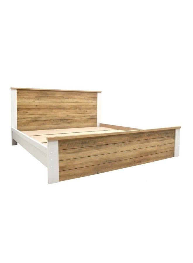 DANUBE HOME Swann 180X200 King Bed Foil Lamited Strong And Sturdy Modern Design Wooden King Bed Frame Furniture Quiet And Comfortable Beds - Summer Oak+Pearl White - Image 5