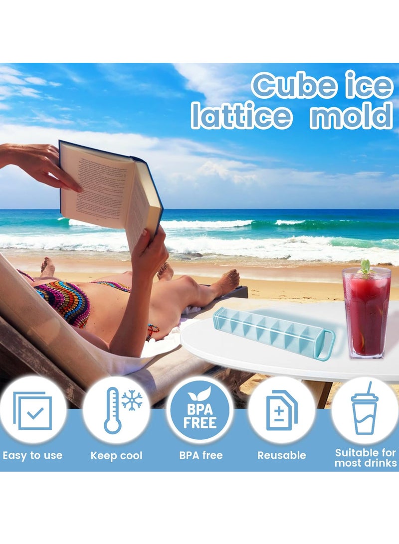 Excefore Ice Cube Trays 2 Pack, DIY Airtight Ice Cube Mold Trays 15 Cube Ice Cubes, Easy to Demold Reusable Ice Lattice Mold for Chilled Drinksfor Freezer, Ice Drink, Juice, Whiskey, Cocktail, Summer Gifts - Image 4