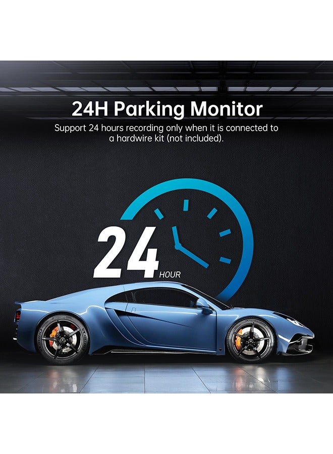 Dash Cam Bluetooth Car Dash Camera 5K Dash Cam Front and Rear Inside with GPS, 5G WiFi, APP and Voice Control, Loop Recording, G-Sensor, Parking Monitor