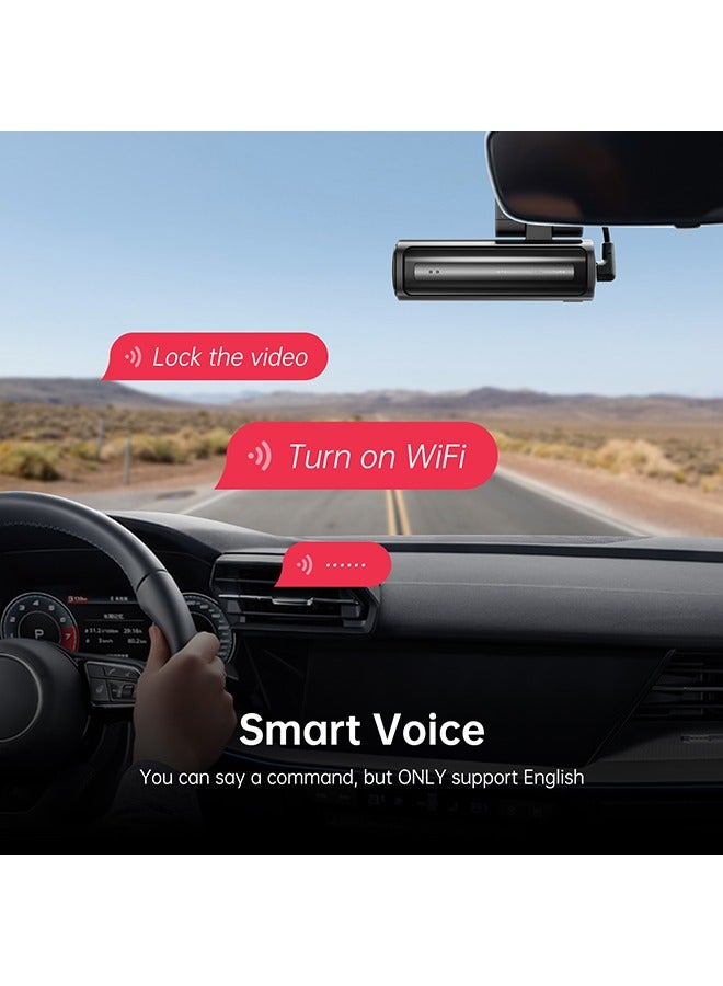 Dash Cam Bluetooth Car Dash Camera 5K Dash Cam Front and Rear Inside with GPS, 5G WiFi, APP and Voice Control, Loop Recording, G-Sensor, Parking Monitor