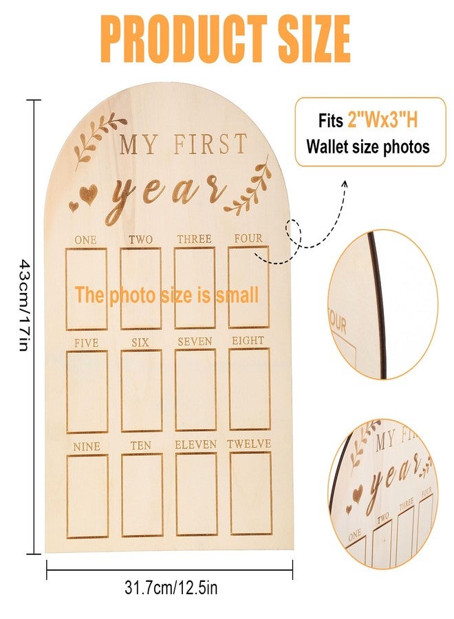 Yuuchoringee One Year Birthday Wooden Photo Board,My First Year Milestones Photo Board,12 Monthly Picture Frame Baby First year Wood Acrylic Sign 1st Birthday Decorations Baby Keepsake Gifts(Syle) - Image 3