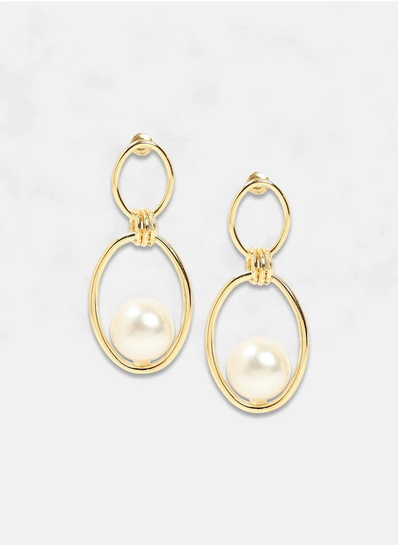 سوهي Pearl Beaded Contemporary Drop Earrings