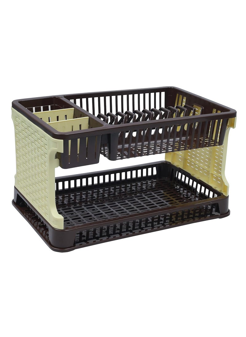 ESQUIRE - Esquire Titan Kitchen/Dish Rack-Brown/Cream Colour(Plastic) - Image 1