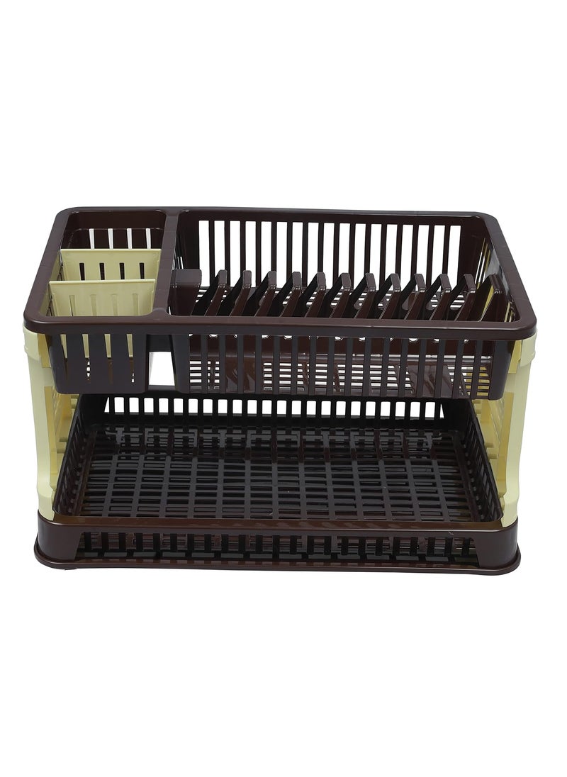 ESQUIRE - Esquire Titan Kitchen/Dish Rack-Brown/Cream Colour(Plastic) - Image 1